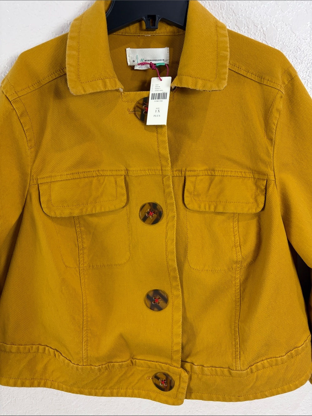 Anthropologie Plus,Size 1X,Mustard Bell-Sleeve Jacket - Picture 8 of 17